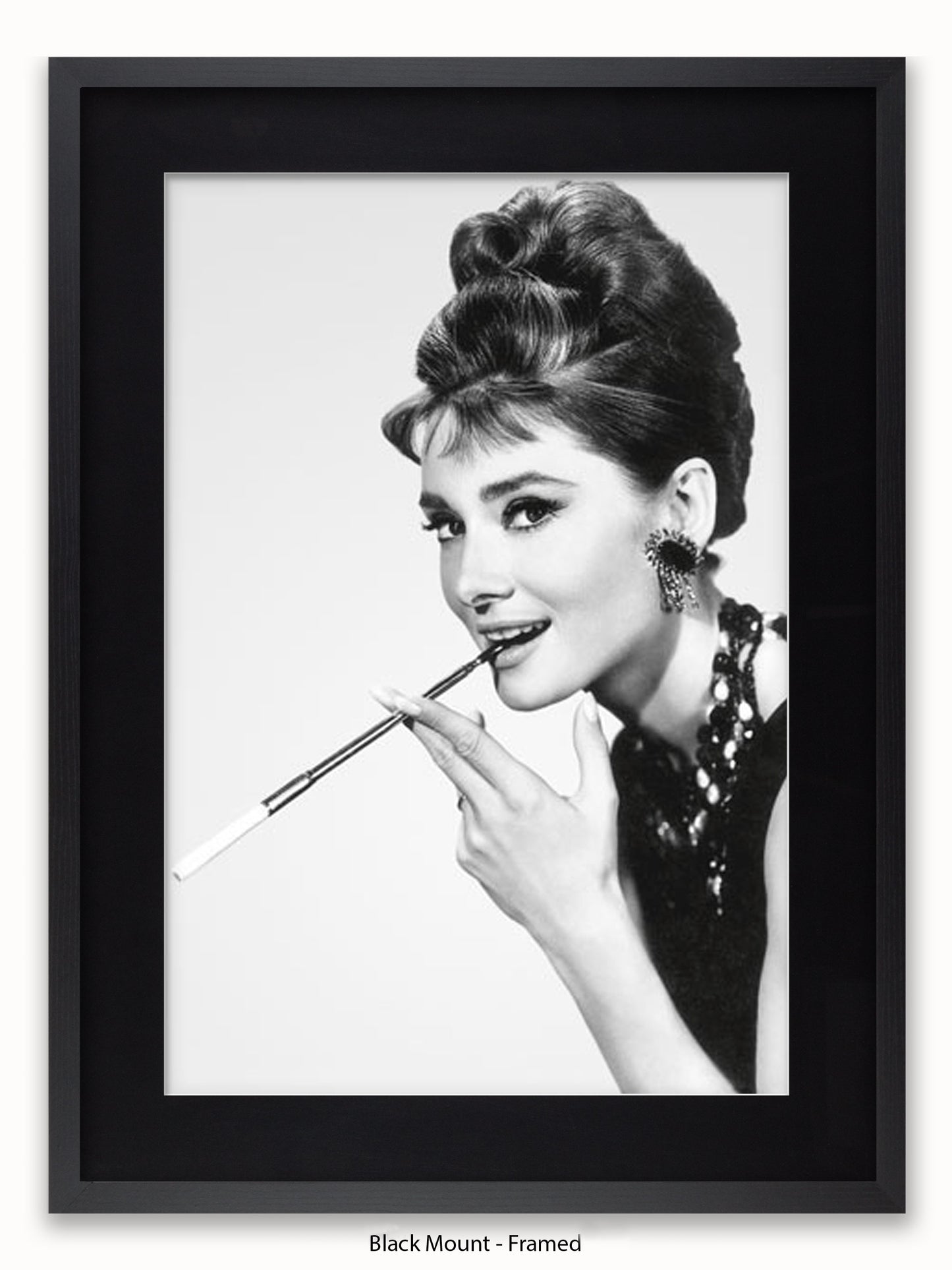 Audrey Hepburn Breakfast At Tiffany's Side Shot Cigarette Poster