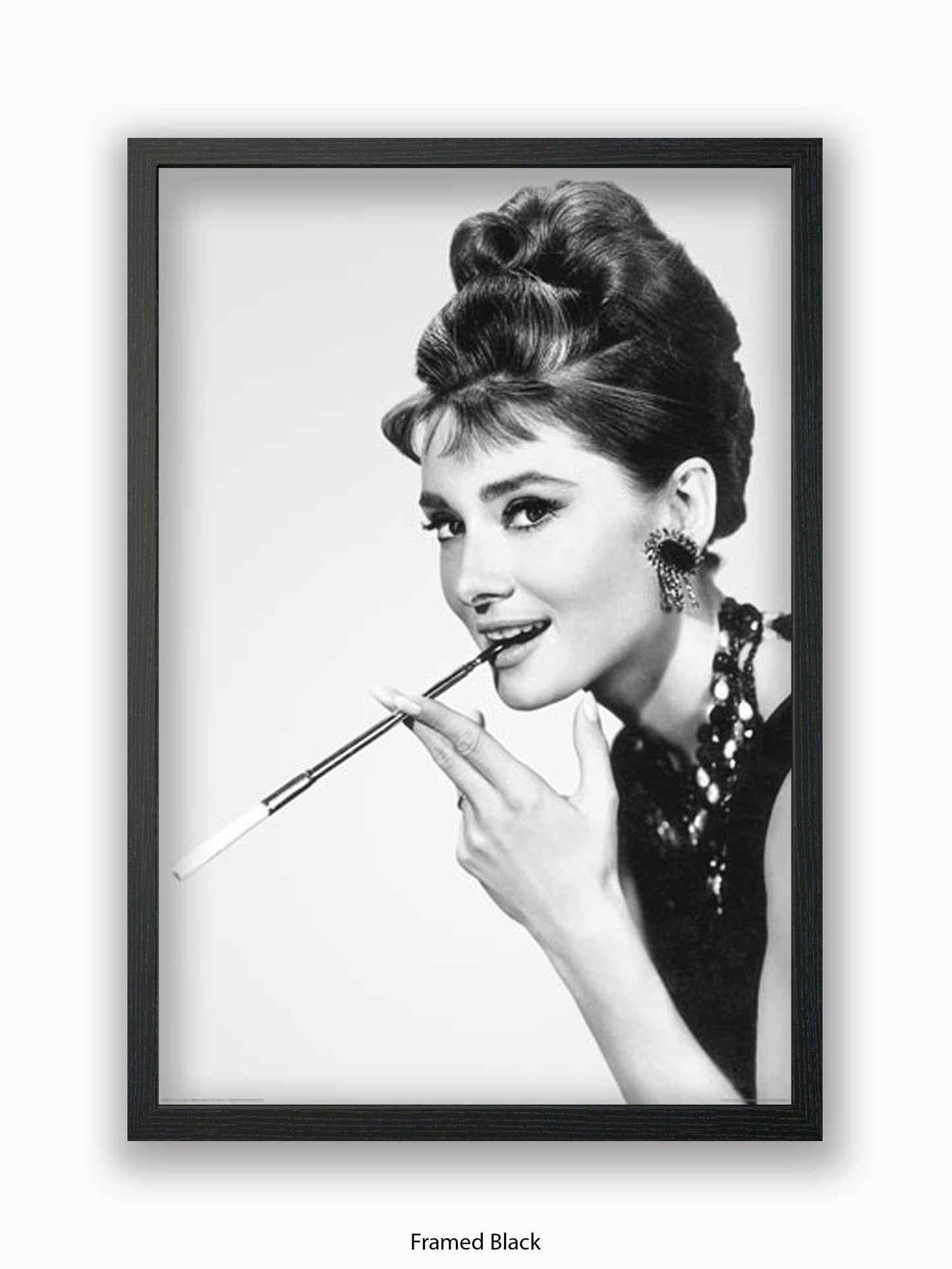Audrey Hepburn Breakfast At Tiffany's Side Shot Cigarette Poster