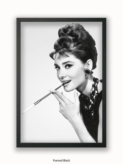 Audrey Hepburn Breakfast At Tiffany's Side Shot Cigarette Poster