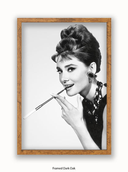 Audrey Hepburn Breakfast At Tiffany's Side Shot Cigarette Poster