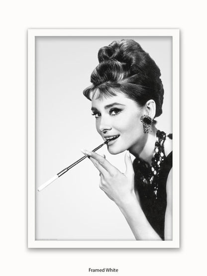 Audrey Hepburn Breakfast At Tiffany's Side Shot Cigarette Poster