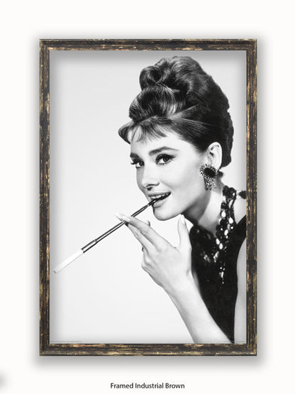 Audrey Hepburn Breakfast At Tiffany's Side Shot Cigarette Poster