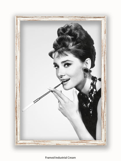Audrey Hepburn Breakfast At Tiffany's Side Shot Cigarette Poster
