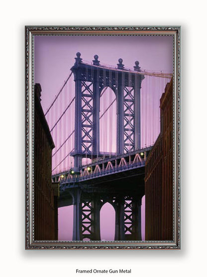 New York Manhattan Bridge Close Up Poster