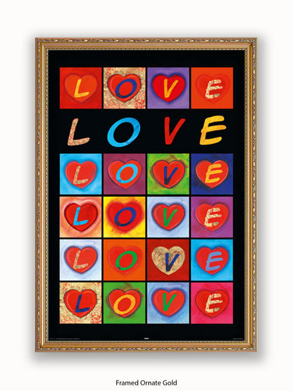 Love Hearts Pop Art Poster