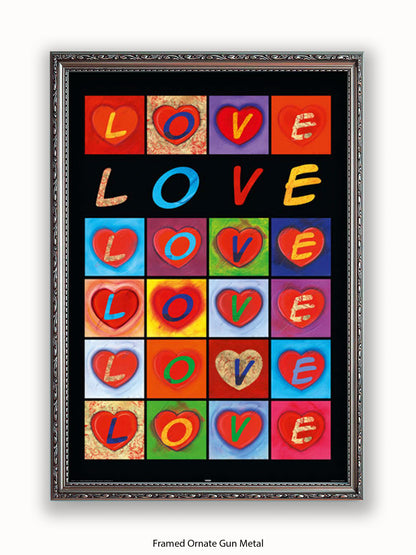 Love Hearts Pop Art Poster