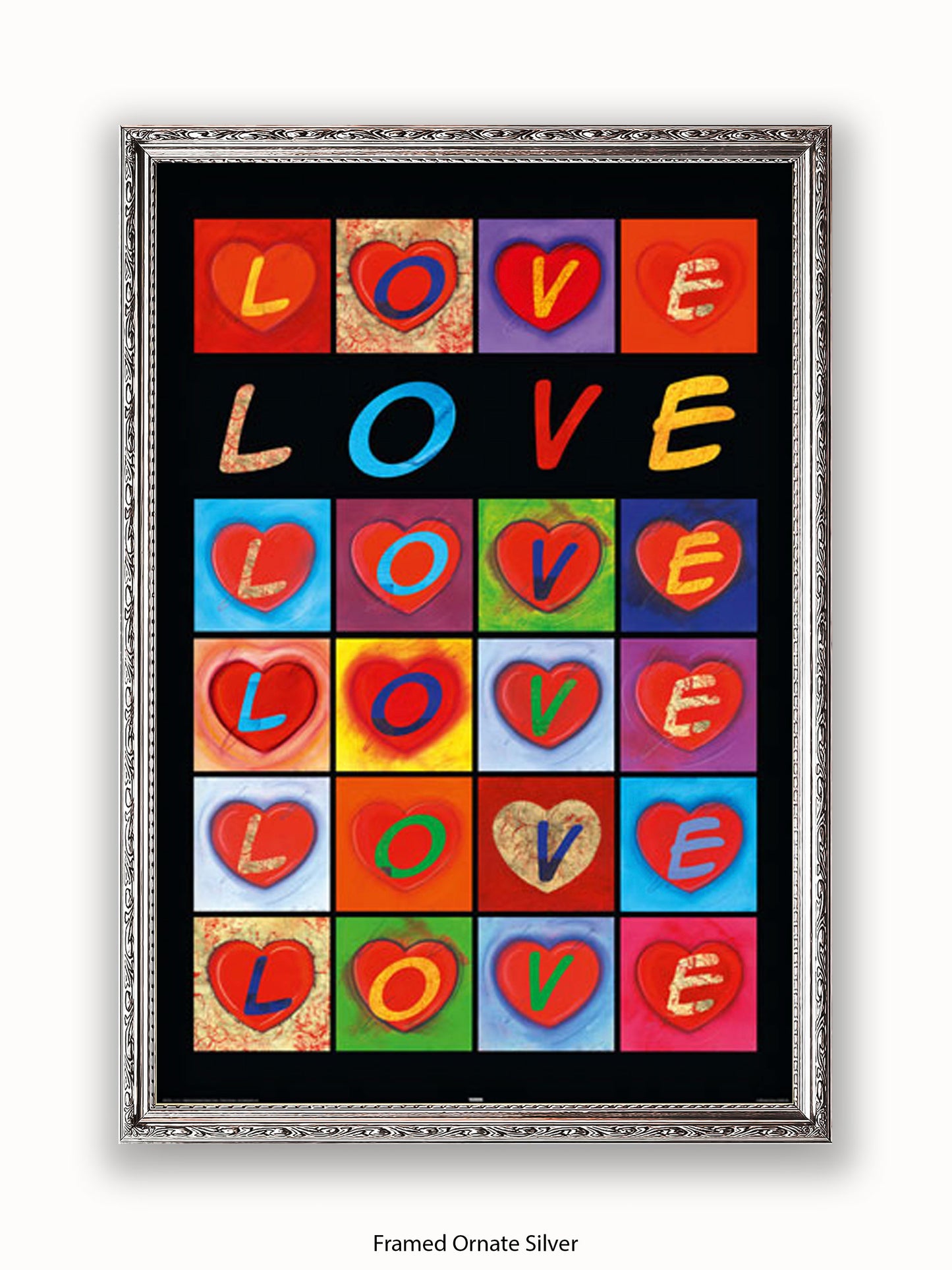 Love Hearts Pop Art Poster