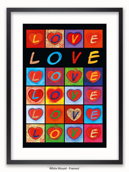 Love Hearts Pop Art Poster