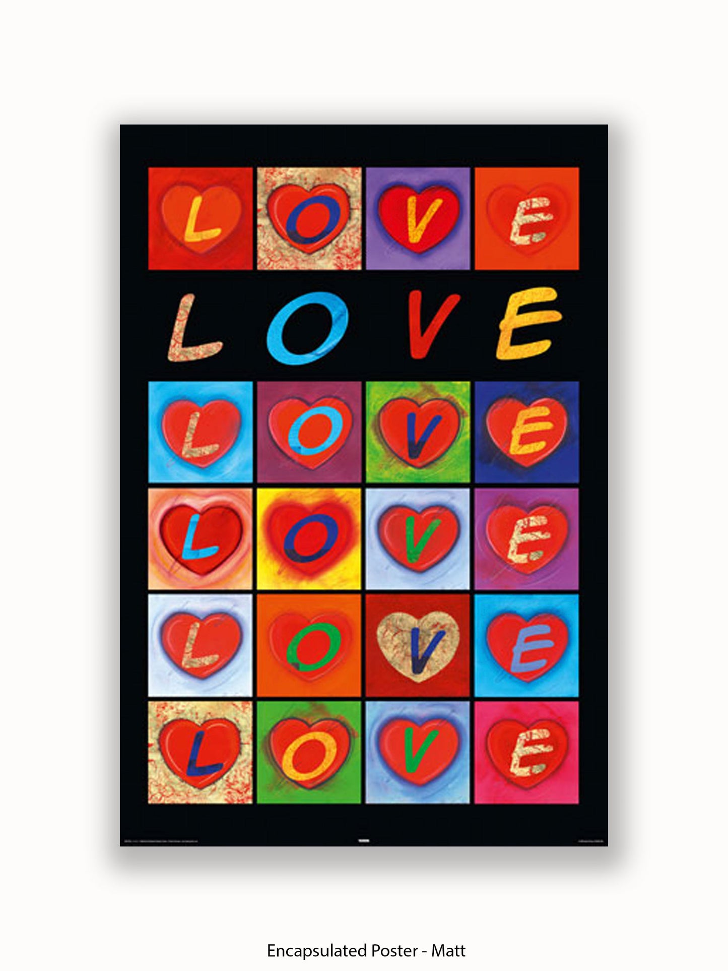 Love Hearts Pop Art Poster