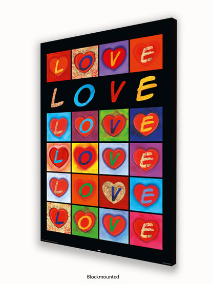 Love Hearts Pop Art Poster