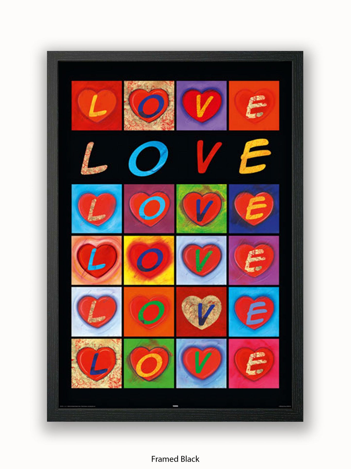 Love Hearts Pop Art Poster