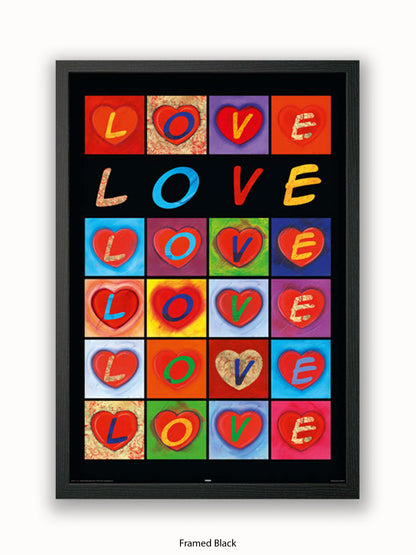 Love Hearts Pop Art Poster