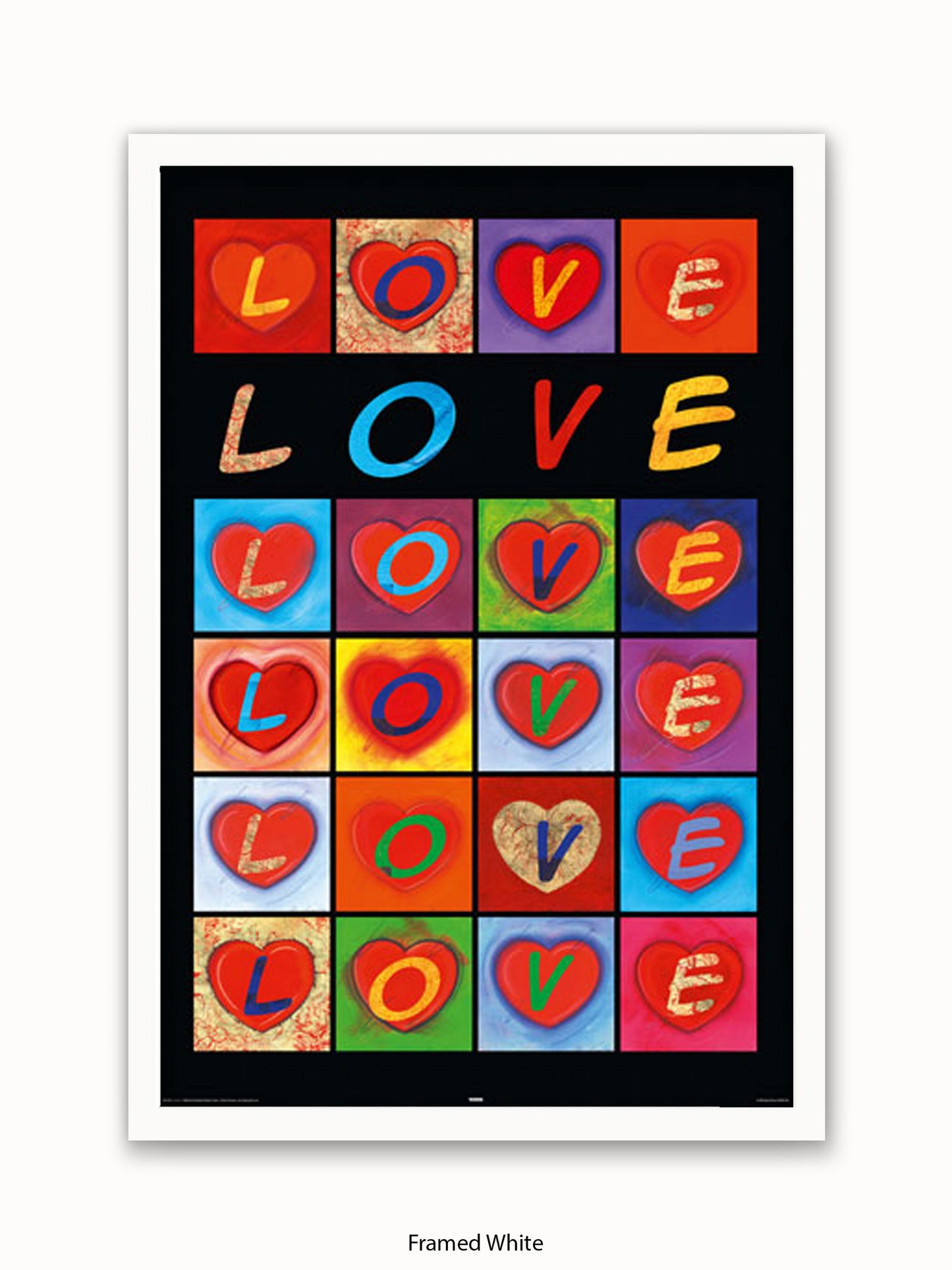 Love Hearts Pop Art Poster