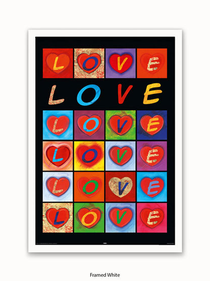 Love Hearts Pop Art Poster