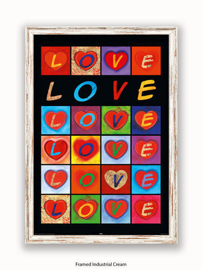 Love Hearts Pop Art Poster