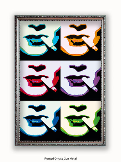 Smoke Pop Art Faces Poster