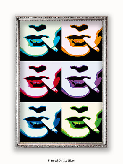 Smoke Pop Art Faces Poster