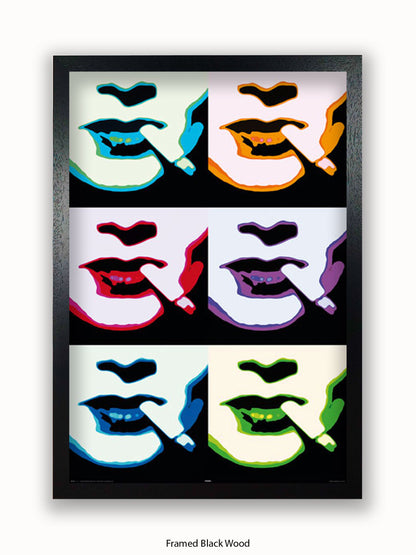 Smoke Pop Art Faces Poster