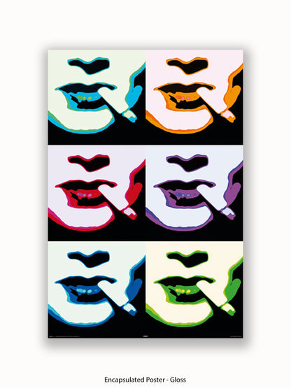 Smoke Pop Art Faces Poster