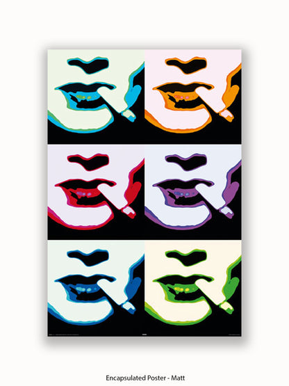 Smoke Pop Art Faces Poster