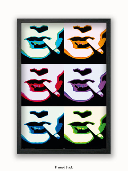 Smoke Pop Art Faces Poster