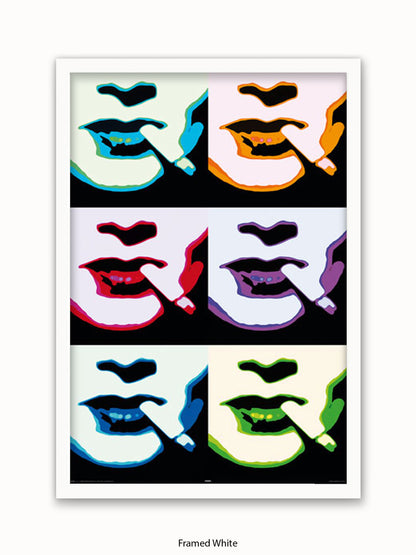 Smoke Pop Art Faces Poster