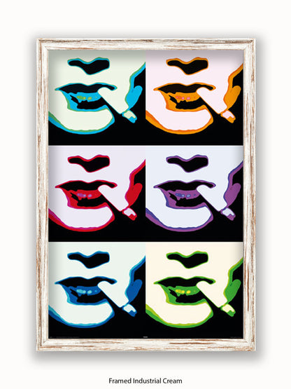 Smoke Pop Art Faces Poster