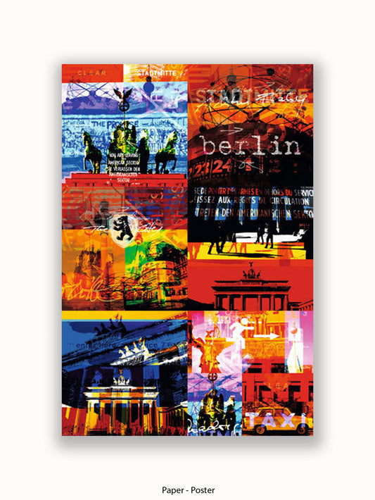 Berlin Patchwork Collage Poster