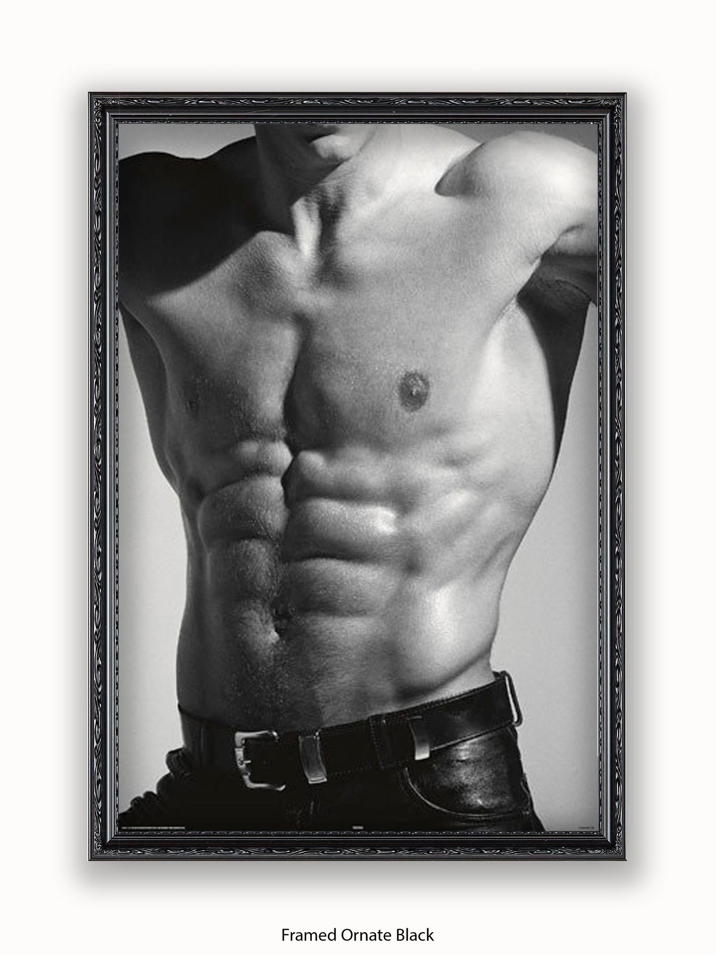 Sexy Man Torso Silver Print Poster