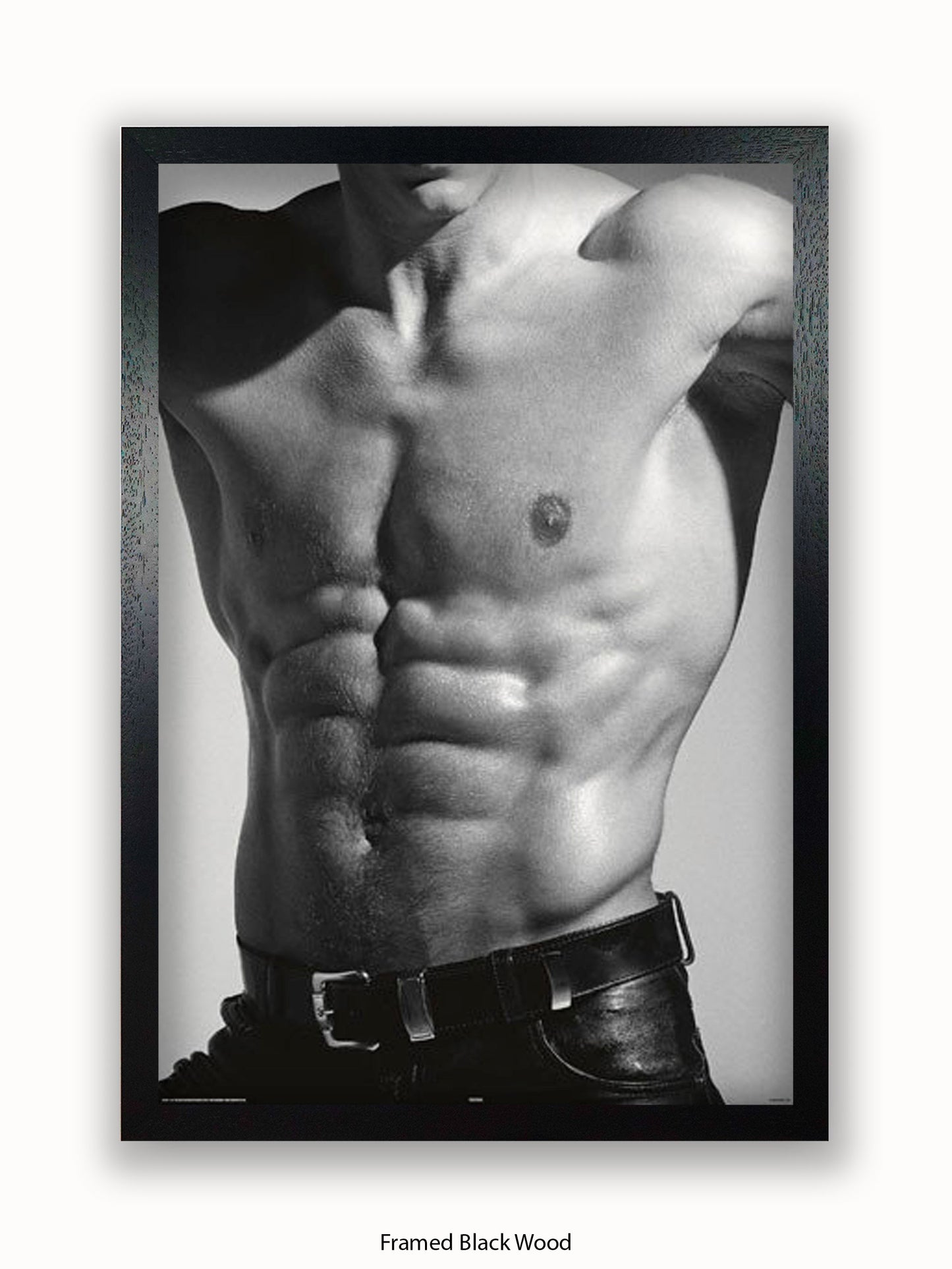 Sexy Man Torso Silver Print Poster
