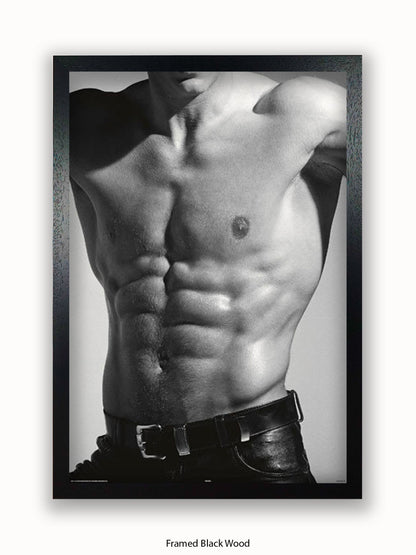 Sexy Man Torso Silver Print Poster