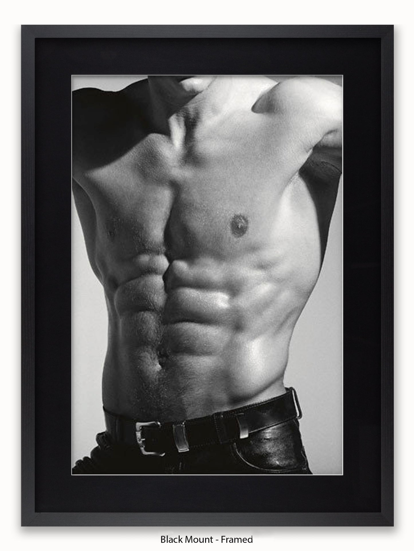 Sexy Man Torso Silver Print Poster