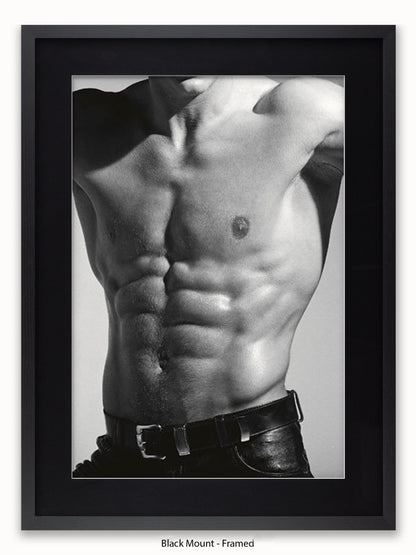 Sexy Man Torso Silver Print Poster