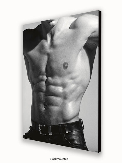 Sexy Man Torso Silver Print Poster