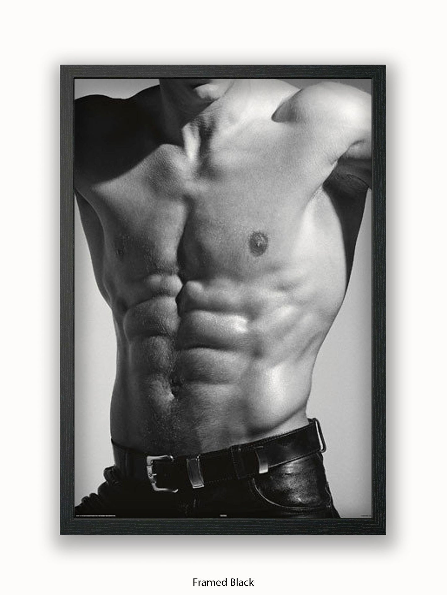 Sexy Man Torso Silver Print Poster