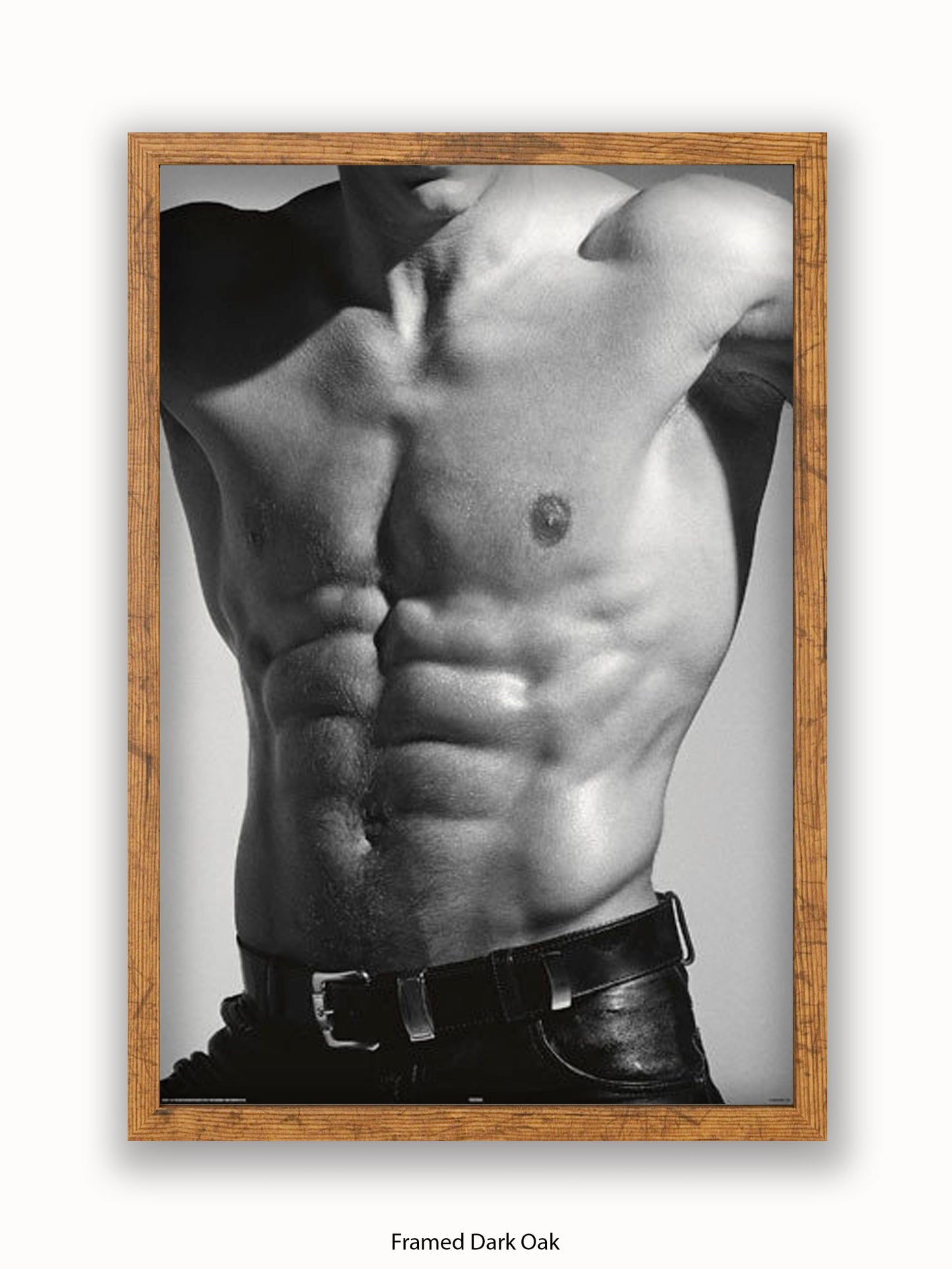 Sexy Man Torso Silver Print Poster