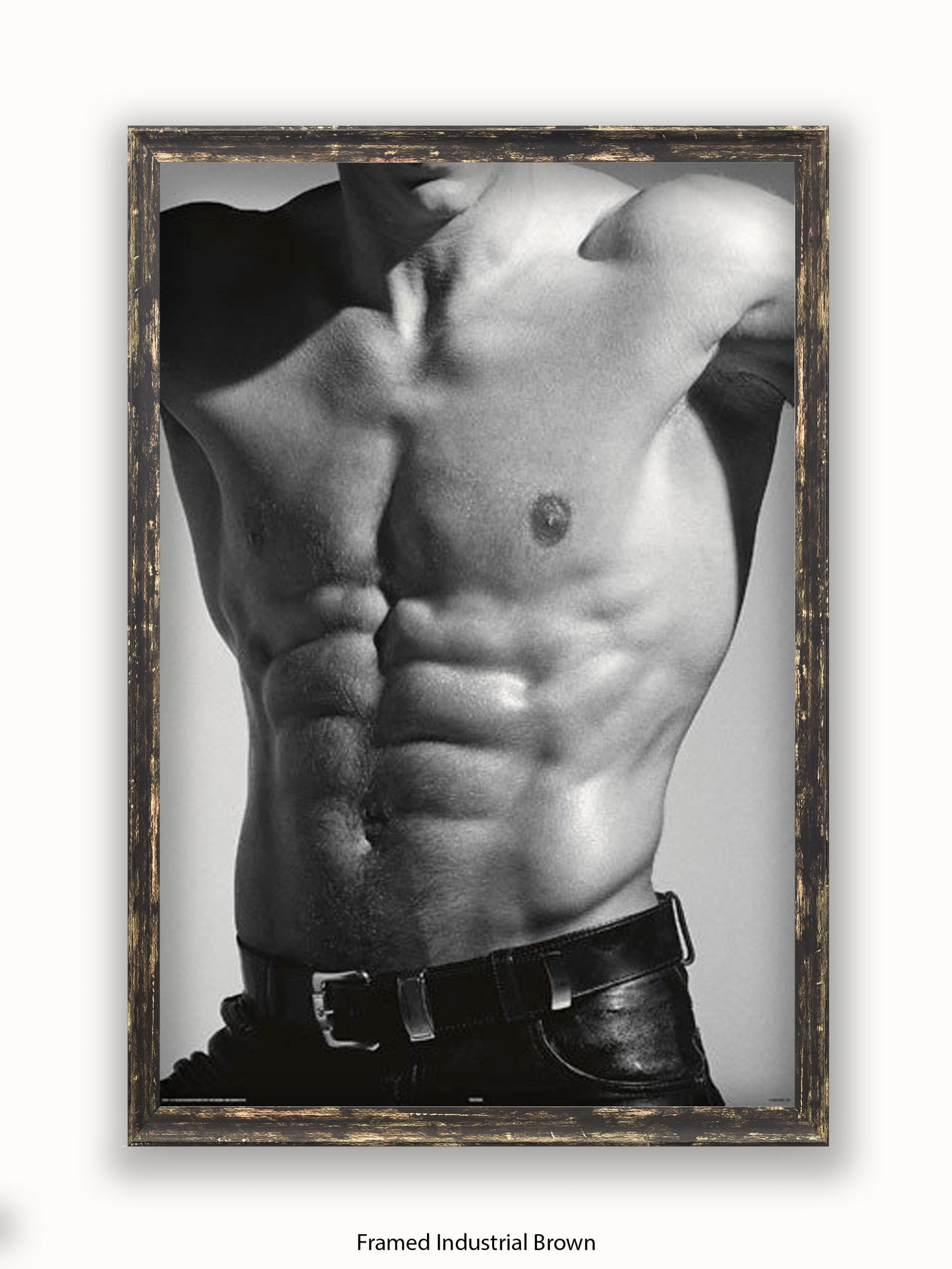 Sexy Man Torso Silver Print Poster