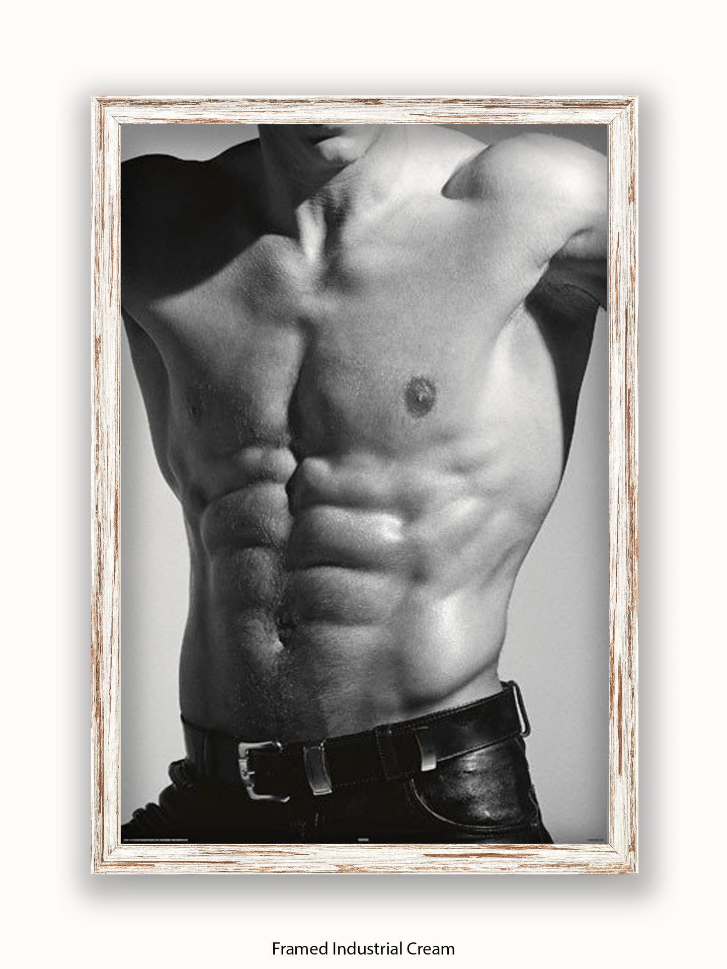 Sexy Man Torso Silver Print Poster