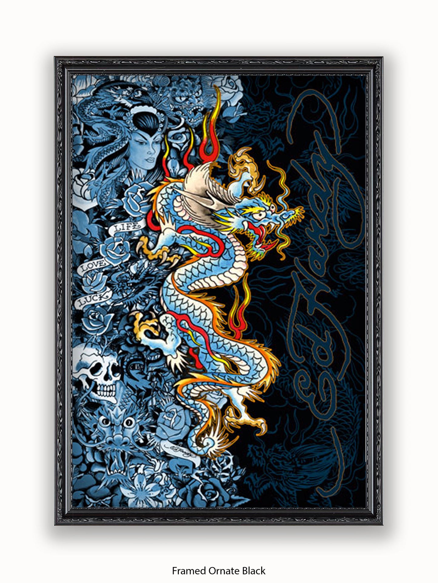 Ed Hardy Blue Dragon Poster