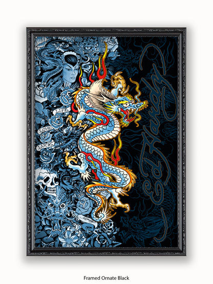 Ed Hardy Blue Dragon Poster