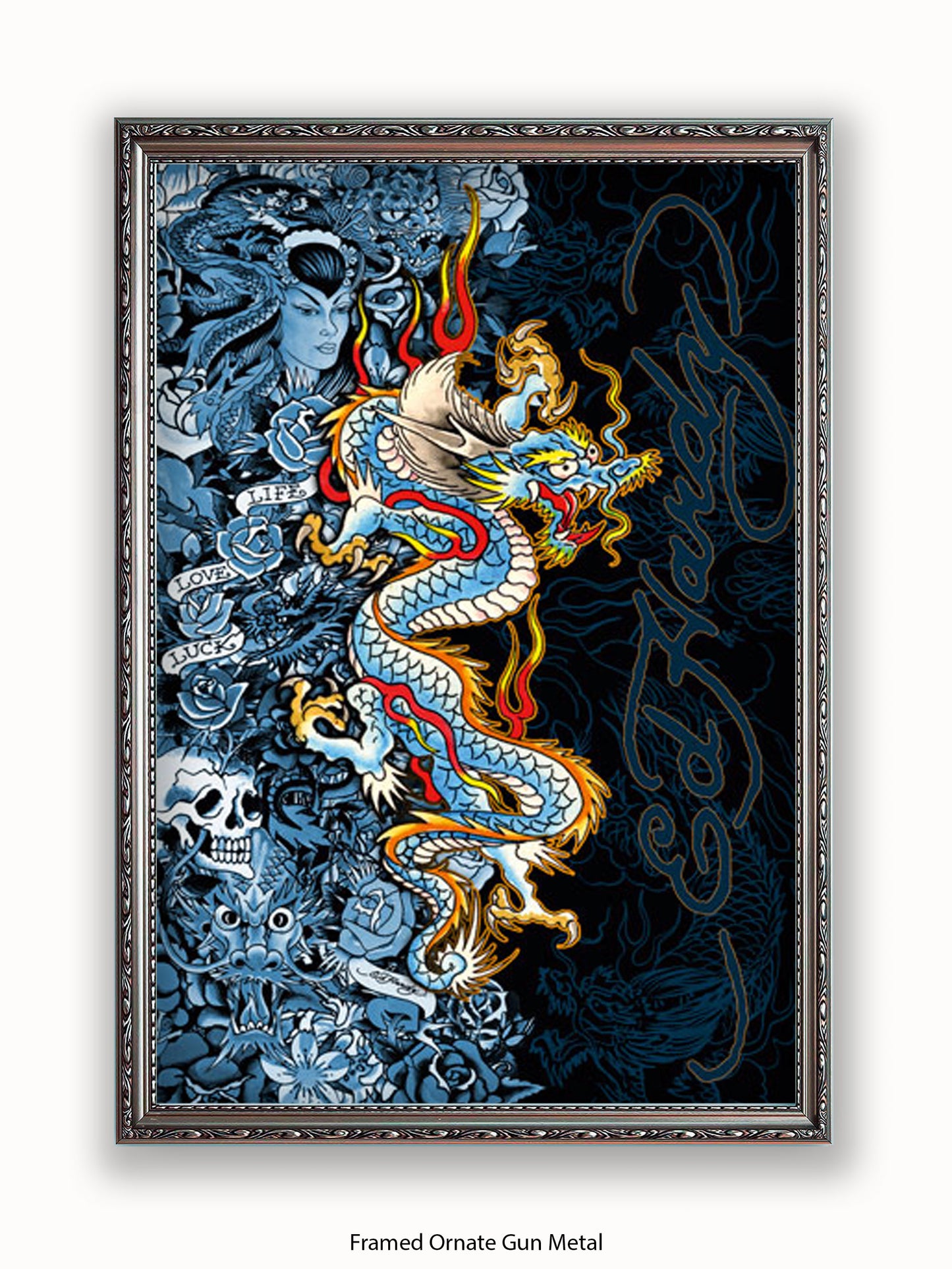 Ed Hardy Blue Dragon Poster