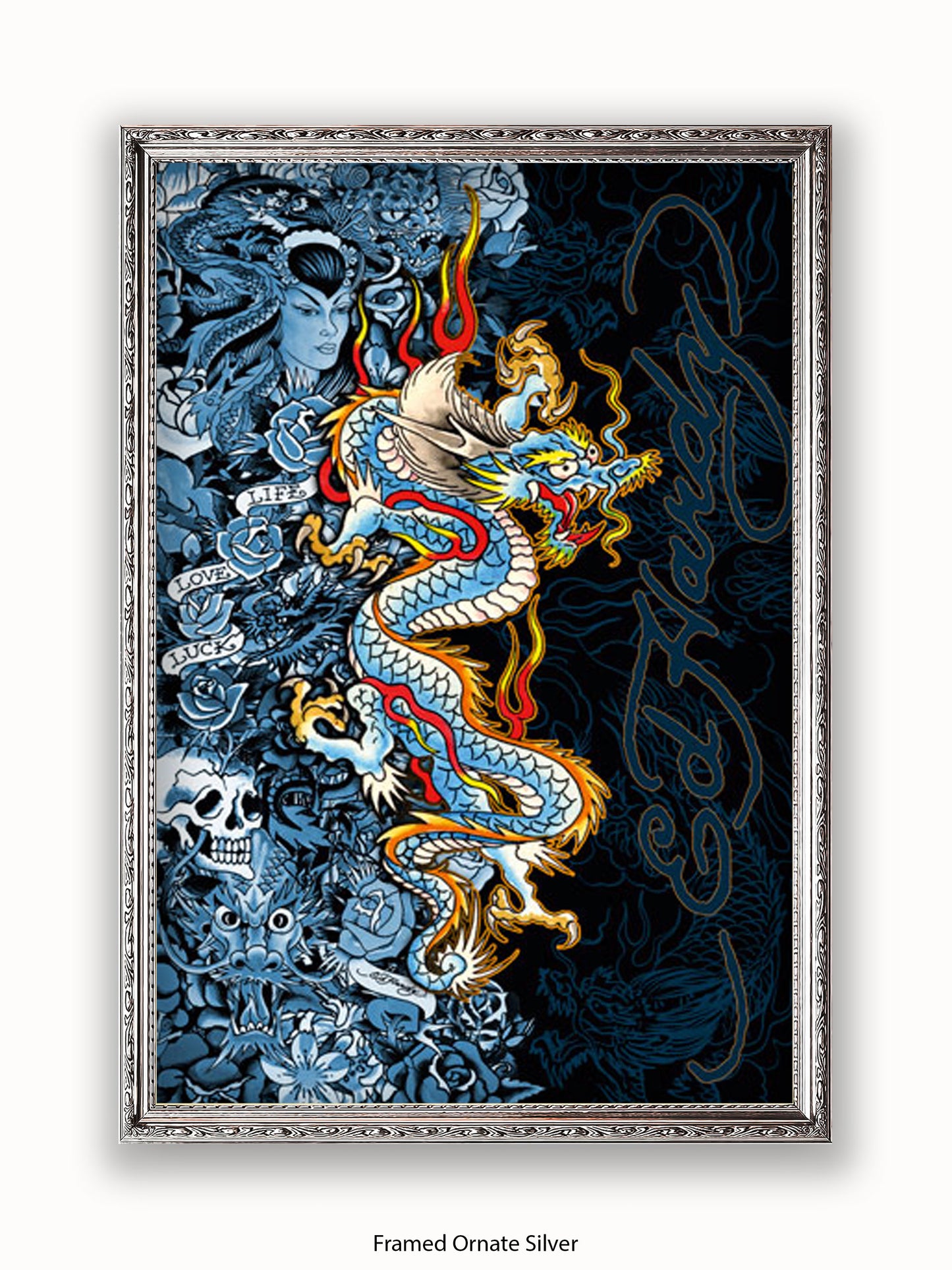 Ed Hardy Blue Dragon Poster