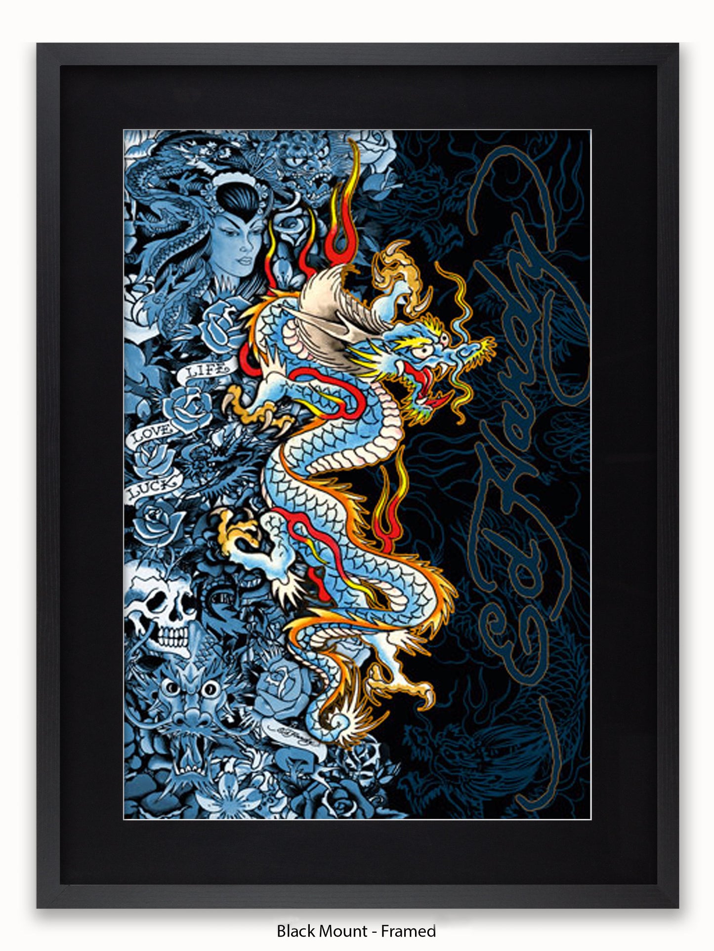 Ed Hardy Blue Dragon Poster