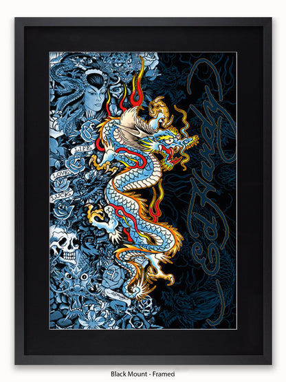 Ed Hardy Blue Dragon Poster