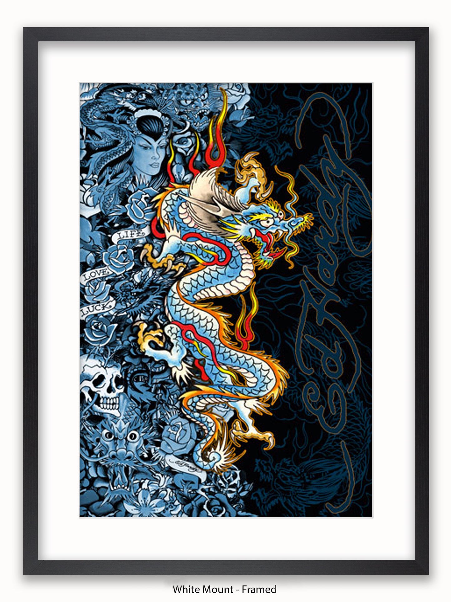 Ed Hardy Blue Dragon Poster