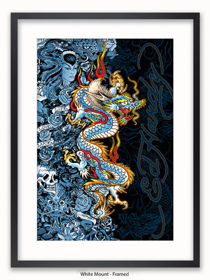 Ed Hardy Blue Dragon Poster