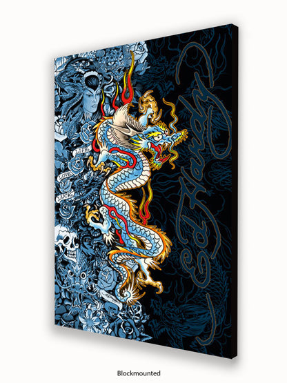 Ed Hardy Blue Dragon Poster