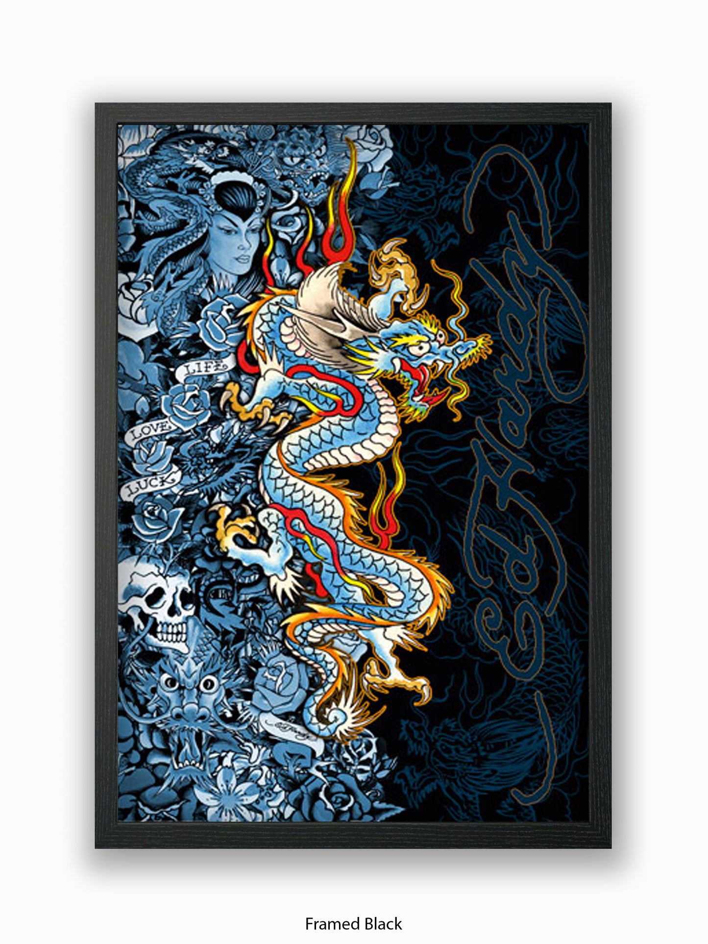 Ed Hardy Blue Dragon Poster