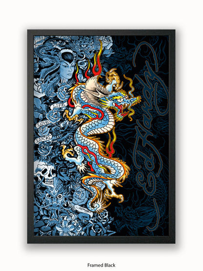 Ed Hardy Blue Dragon Poster