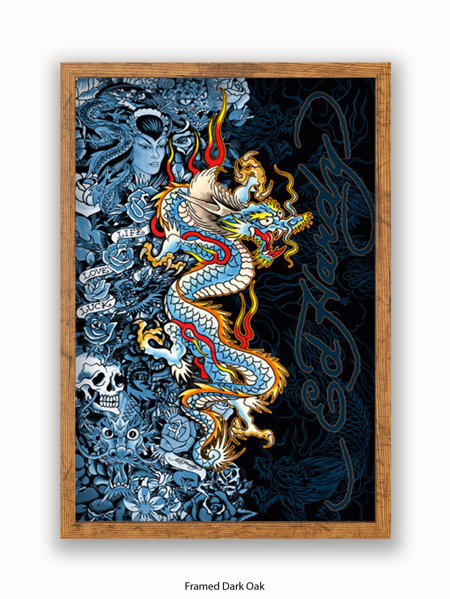 Ed Hardy Blue Dragon Poster